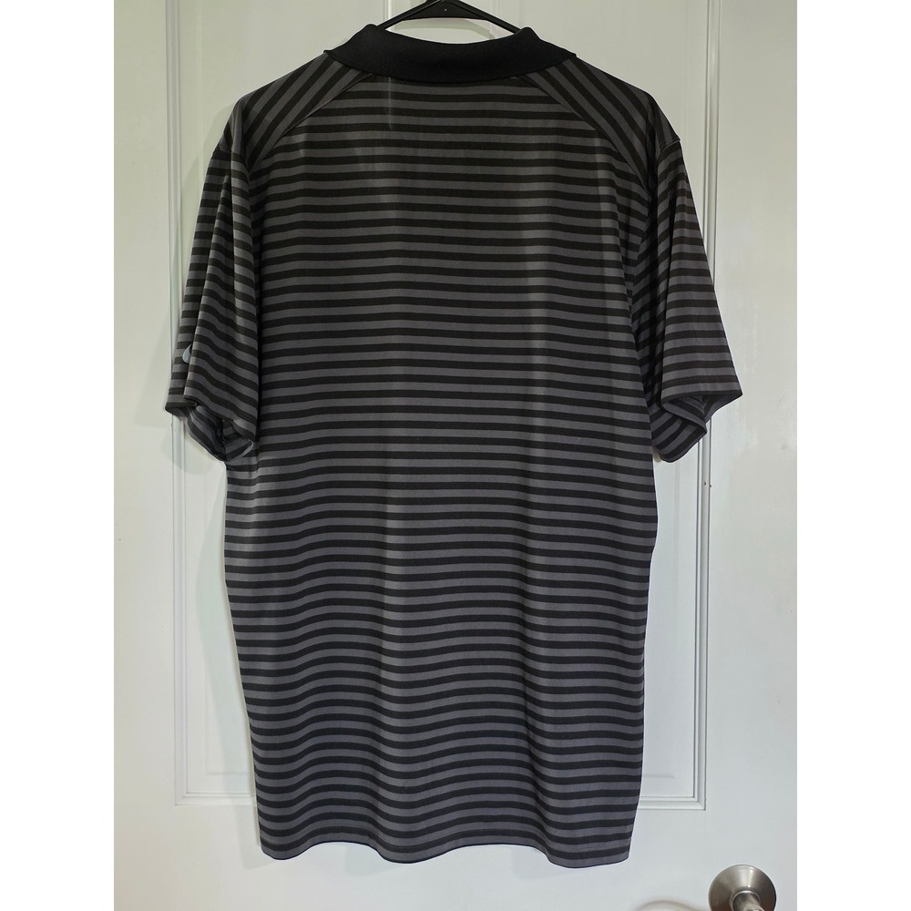 Nike Golf Dri-FIT Polo Shirt Mens XL Black Grey Striped Short Sleeve 891853-010 - Picture 2 of 8